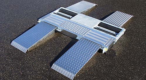 Our portable brake tester for passenger cars, light trucks, and motorcycles is shown here.